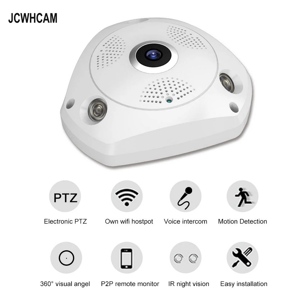 IP камера JCWHCAM беспроводная 960P 3 Мп 5 HD 360 градусов|surveillance cam|360 degree fisheyewifi ip |