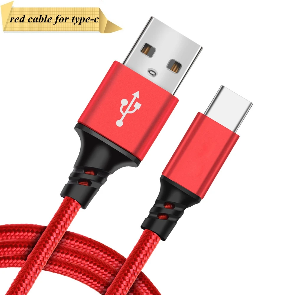 Олаф usb type C кабель 2.4A кабель передачи данных для быстрой зарядки тканый кабель USB-C шнур для samsung s8 s9 huawei P20 mate Lite USB C кабели - Цвет: red type c