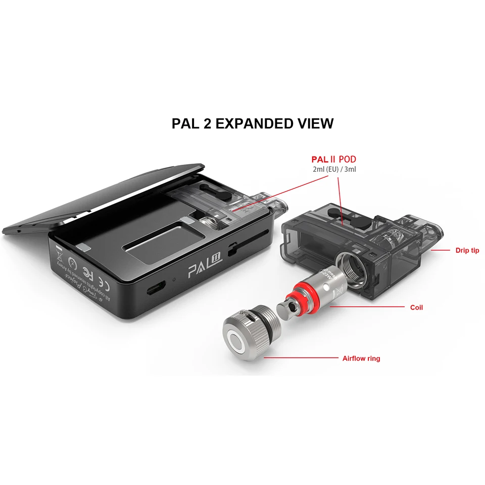 Оригинальный артерия PAL II Pod Kit 1000 мАч батарея электронная сигарета с MTL катушки и