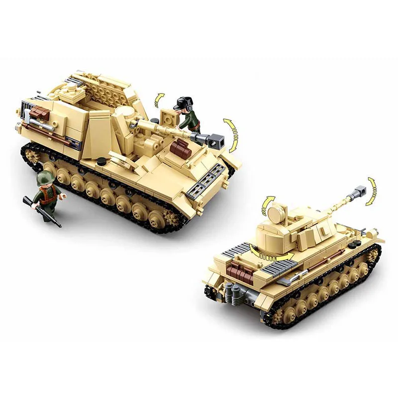 Строительные блоки для детей 543 шт. мировая Военная серия модель World War tank Германия