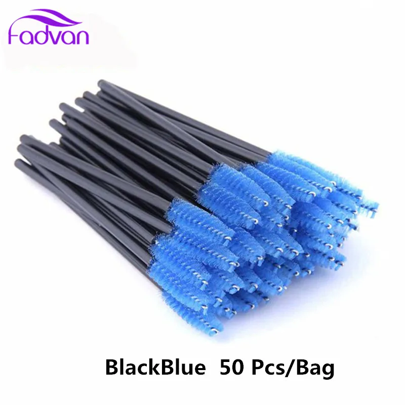 BlackBlue 100 шт./компл. одноразовые щеточки с тушью для ресниц палочки для мотальные ресницы кисть для бровей щеточку для ресниц Длинные шесть Цвет - Handle Color: BlackBlue