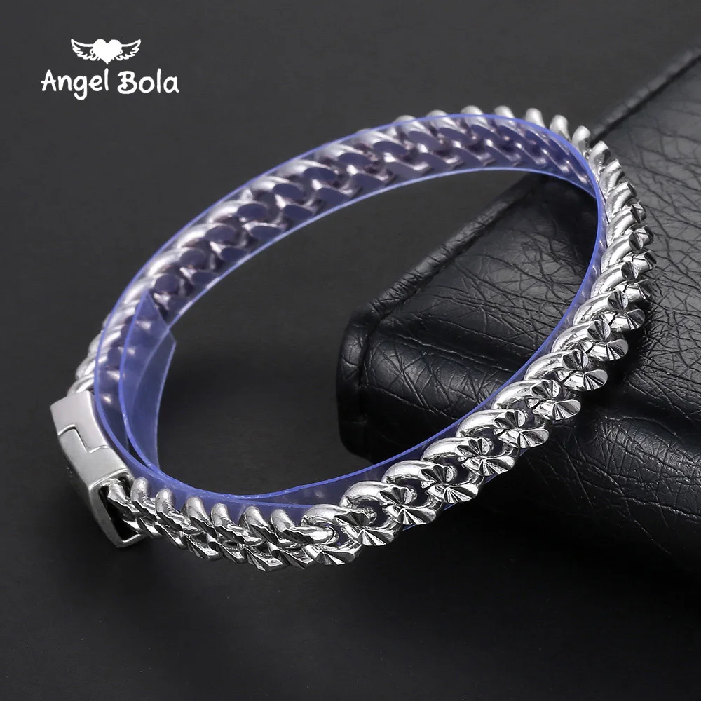 

Браслет мужской серебряный в готическом стиле,