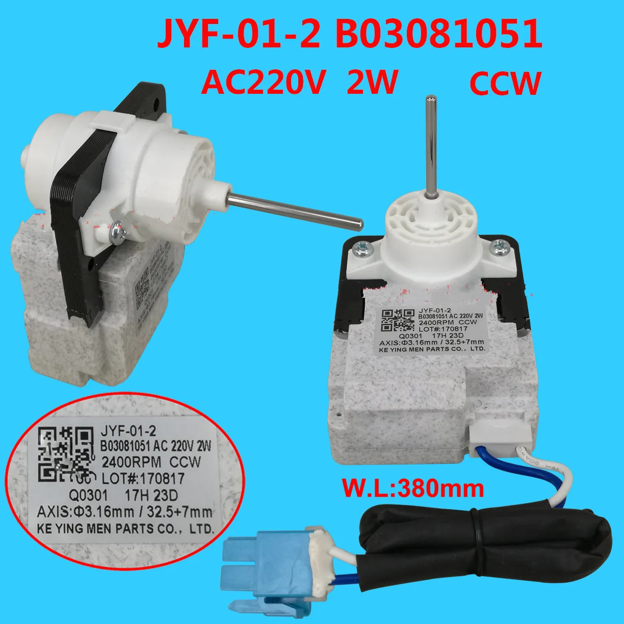 Refrigerator parts fan motor JYF-01-2 B03081051 AC220V refrigerator AC | Parts