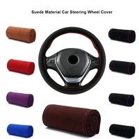 1pcs 3738cm diy car auto steering wheel cover suede material car steering wheel cover needle and thread interior accessories