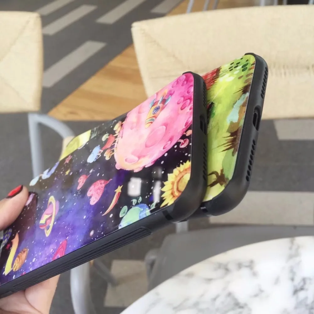 Космос планета чехол для телефона iphone 7 Plus Стекло мягкий силиконовый