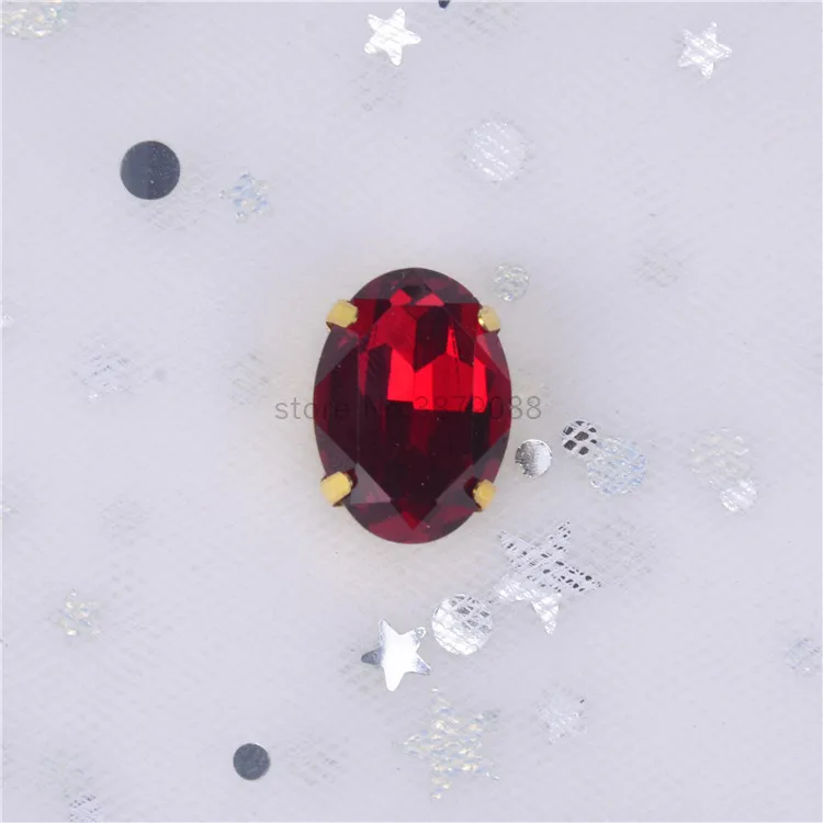 siam color Crystal13x18mm Овальный 10 шт./упак. супер флэш-K9 стекло Золотая основа пришить коготь стразы, современное оборудование для изготовления аксессуаров для одежды - Цвет: siam color