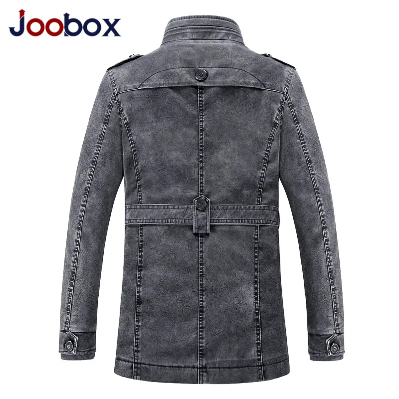 JOOBOX Роскошные мужские кожаные куртки зимние теплые из искусственного флиса плюс