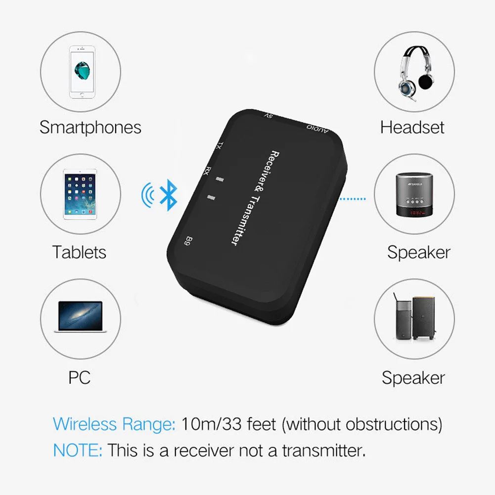 Аудио передатчик приемник 4 2 Bluetooth в 1 портативный музыкальный адаптер для