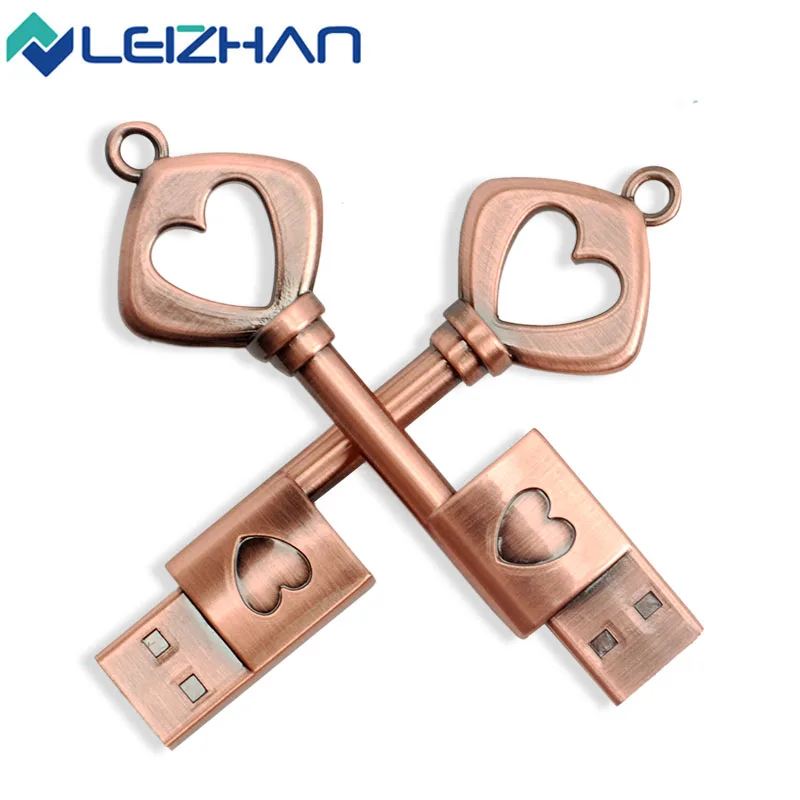 Металлический USB флеш накопитель в форме сердца 4 ГБ 8 16 32 64 ГБ|USB флэш-накопители| |