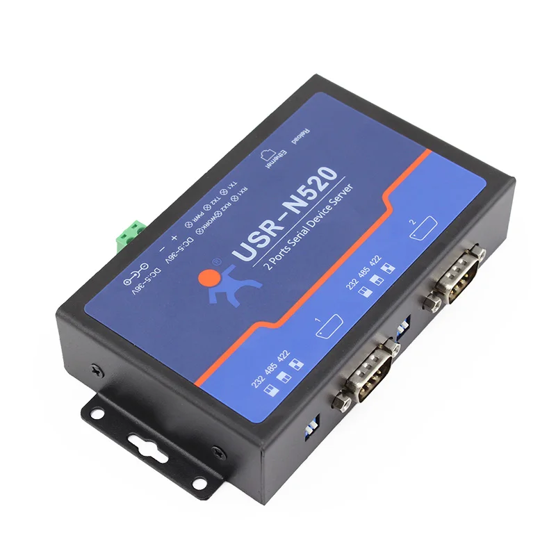 

Q18040 USR-N520 Serial to Ethernet Server TCP IP Converter Double Serial Device RS232 RS485 RS422 Multi-host Polling