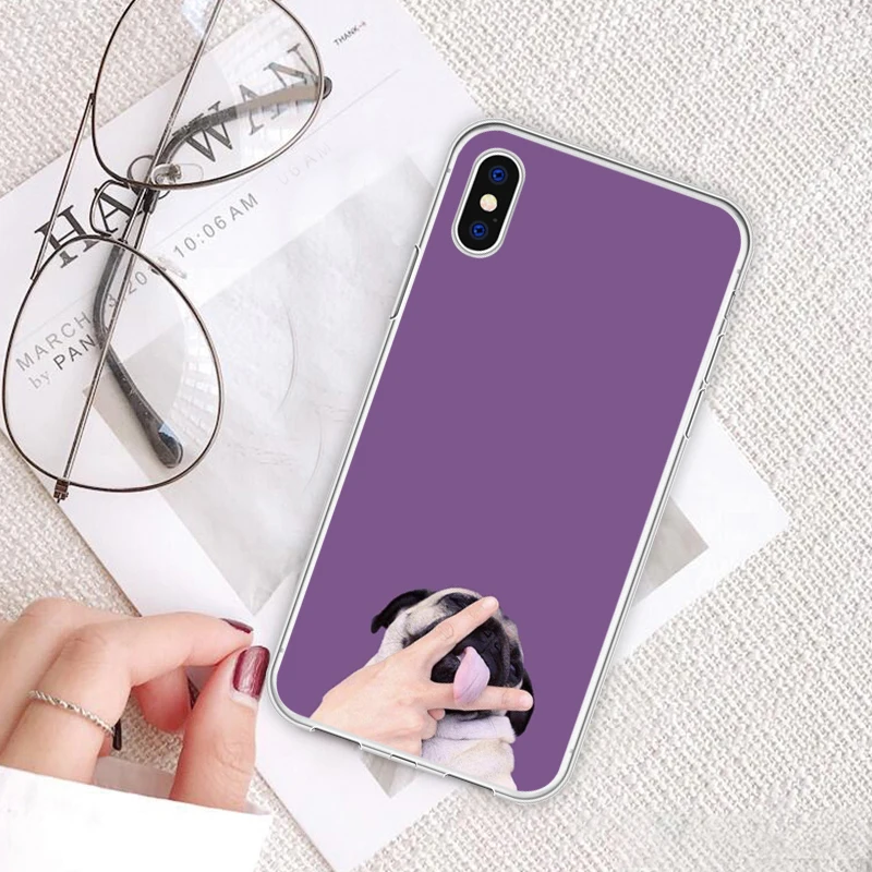 Чехол для телефона с рисунком из мультфильма iPhone XR 6 6S Plus X 5 SE Funny Dog Bulldog