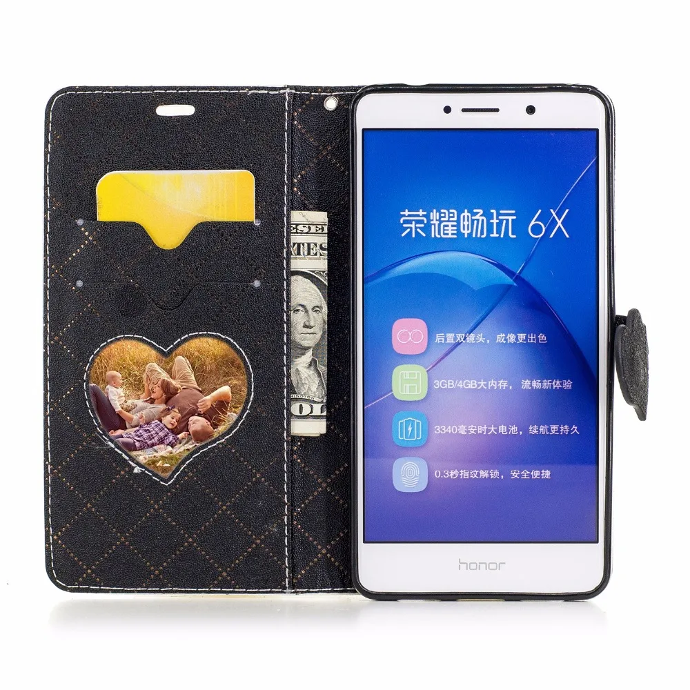 Флип Чехол СПС fundas huawei Honor 6X случае 5 дюймов бумажник клип hoesjes для coque Honor6X откидная