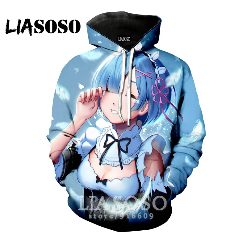 4 Забавный 3D принт для женщин мужчин аниме логотип homme Harajuku Re Zero Rem толстовка одежда толстовки уличная толстовка модная рубашка E778 - Цвет: 4