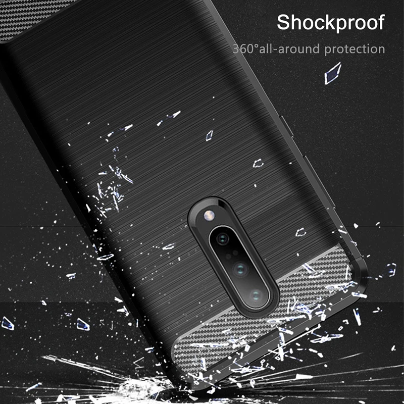 Чехол для OnePlus 7 Pro силиконовая задняя крышка бампер из углеродного волокна мягкий