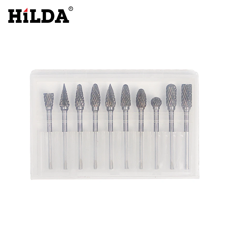 HILDA 10 шт. вольфрамовые твердосплавные боры, роторные мини-сверла, аксессуары для дрели dremel, шлифовальные Борфрезы, вольфрамовые точильные сверла