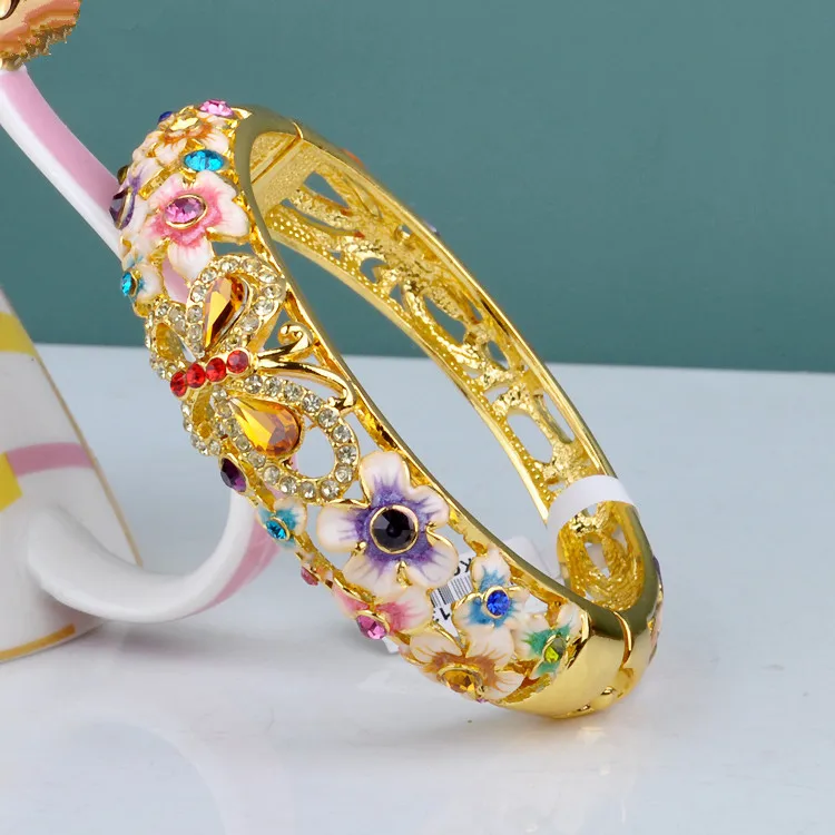 Перегородчатый браслет с этническим ветром и эмалью 18KGP ювелирные изделия 1 шт.