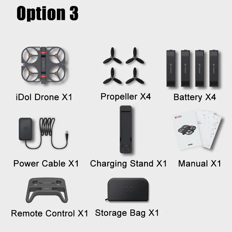 Option 3 Funsnap iDol FPV RC Дрон 4K gps Квадрокоптер Профессиональный Дрон камера HD 1080P AI жесты для Xiaomi Youpin 4K камера дроны - Цвет: Option 3