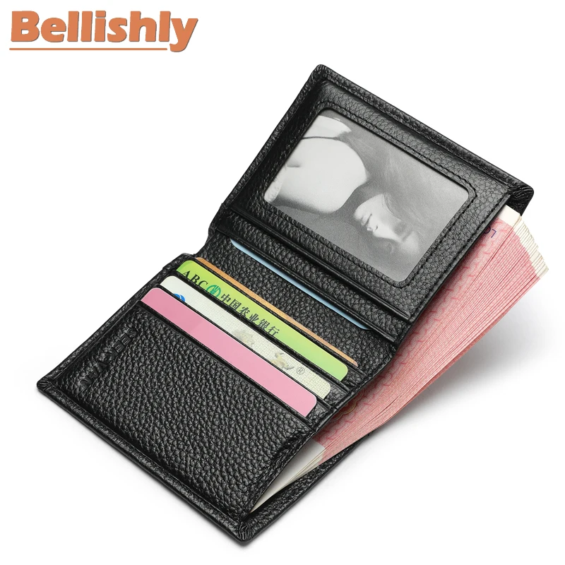 Bellishly мужской тонкий короткий модный кошелек в полоску galuchat Винтажный шик notecase