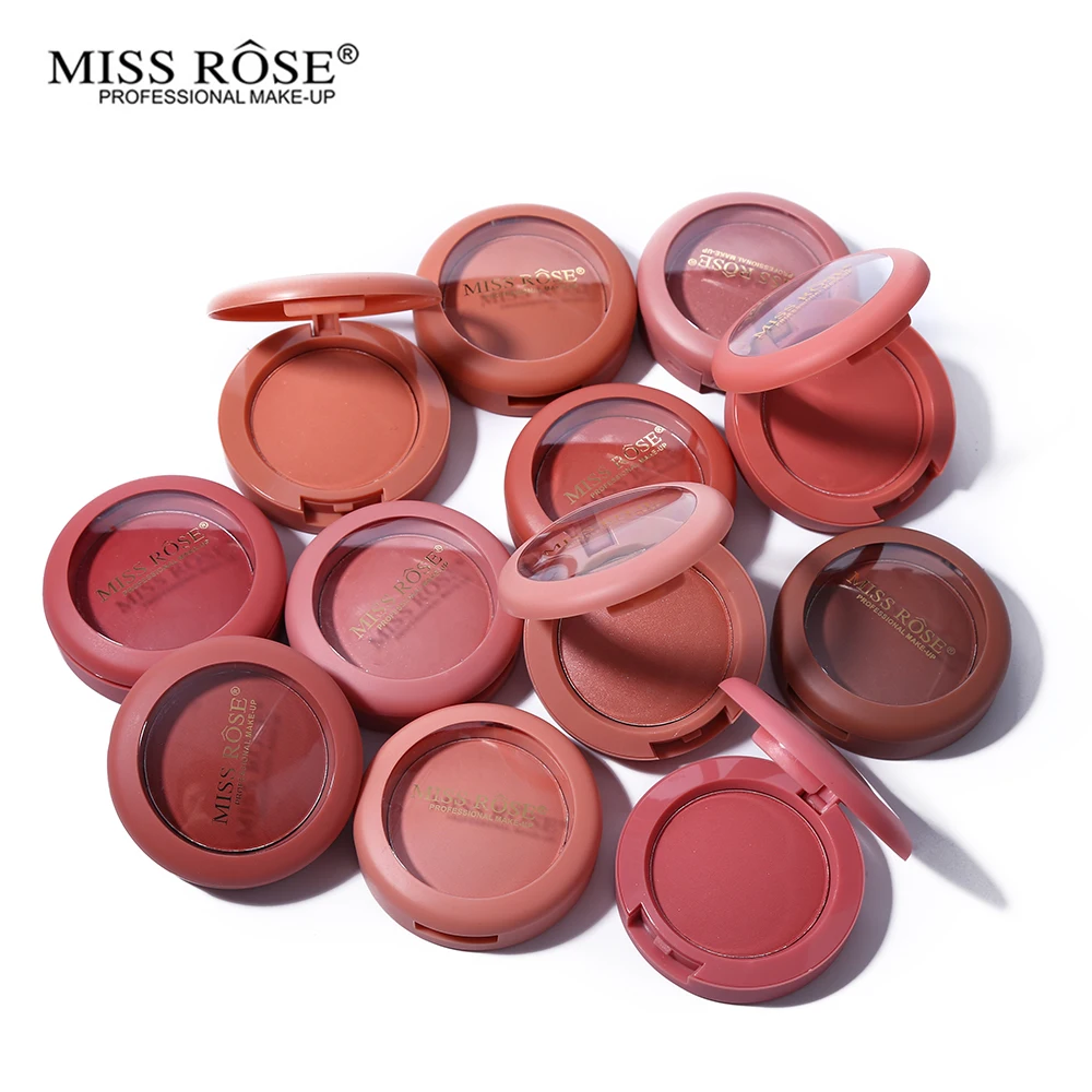 Miss Rose палитра румян для лица 12 цветов матовый Блестящий бронзер макияжа пудра