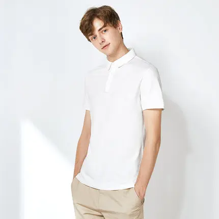 SEMIR рубашка поло с отложным воротником мужская летняя новая мужская рубашка с коротким рукавом - Цвет: white
