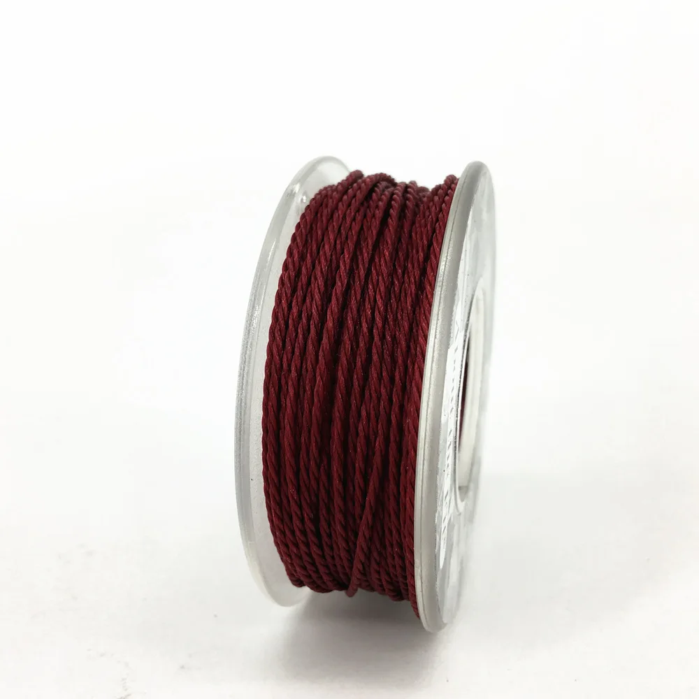 Dark Red 20TW10 О прилегании витой вощеный хлопковый шнур 1,0 мм для изготовления ювелирных изделий ручной работы браслет Одежда Аксессуары Бисероплетение нитей - Цвет: Dark Red 20TW10