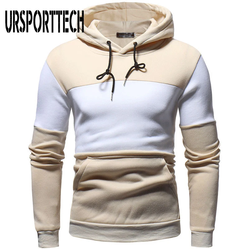 Brand Cool Sweatshirt Men Casual Patchwork Long Sleeve Pullover Contrast Hoodies High Quality Streetwear | Мужская одежда