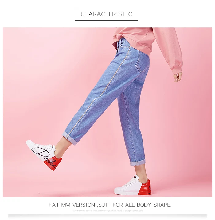 LEIJIJEANS, весенние, новые, нерегулярные, средняя талия, тонкие, светло-голубые, для девушек, бойфренды, ветер, джинсы размера плюс, Харлан, свободные джинсы 9033
