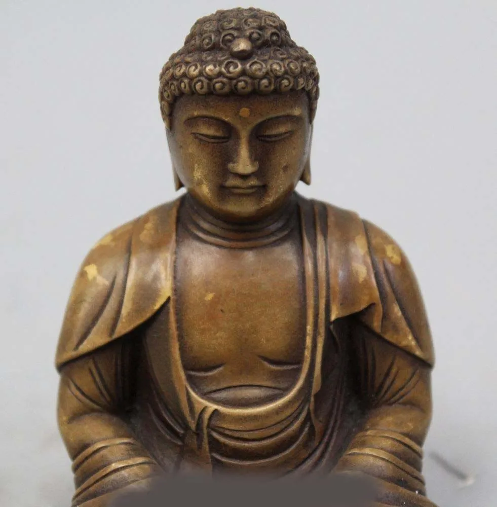 SCY 4 &quotТибет Буддизм Бронзовый Сиденья Шакьямуни Будда Амитабха Статуя | Дом и сад