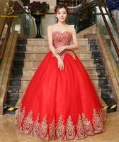 2019 new red ball gown quinceanera dresses appliques beaded sweet 16 dress for 15 years formal prom party pageant gown qa1254
