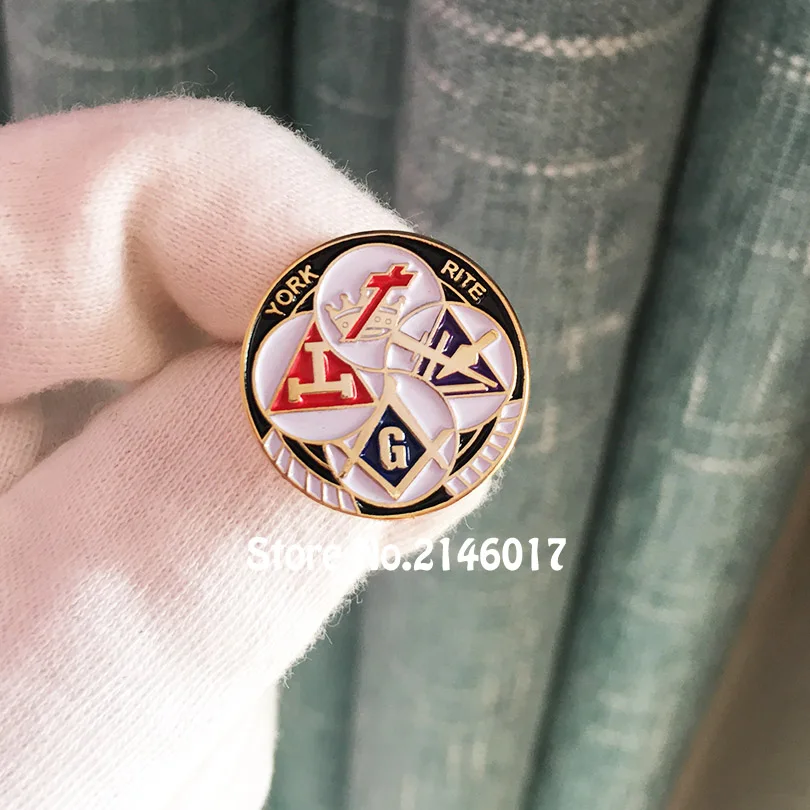 

19.5mm YORK RITE Metal Masonry Knights Templar Badges Masonic Free Masons Enamel Brooches and Pins Freemason Lapel Pin Newly