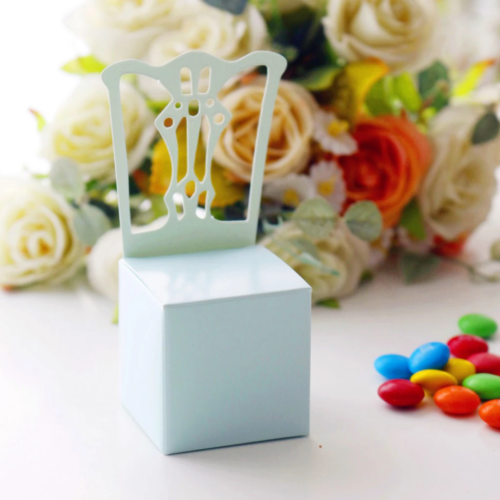 12x Solid Wedding Party Chocolate Candy Box Paper Gift Lovely Chair Shape Decorative For Favor | Дом и сад