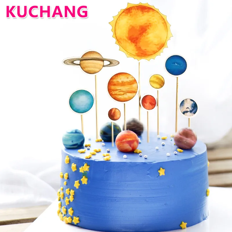 Пространство серии космонавты и ракеты торт Топпер флаг десерт украшения День