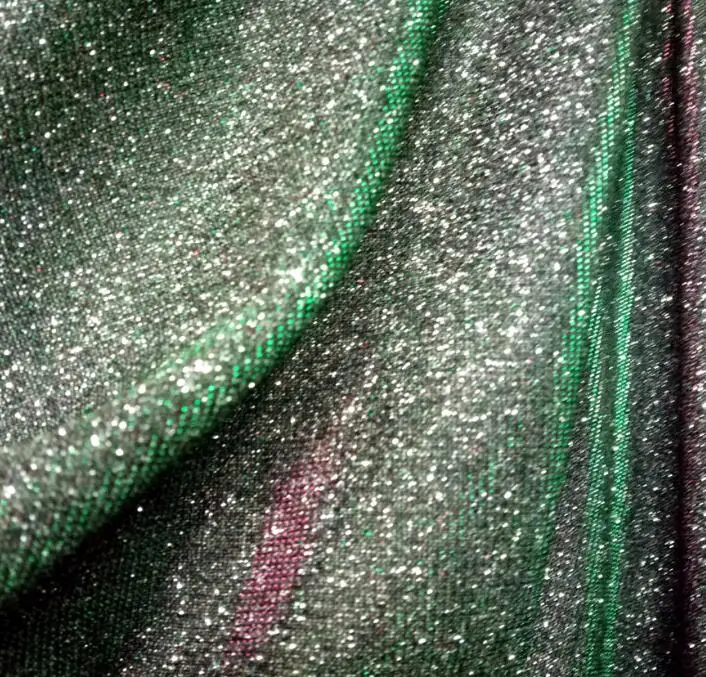 2-8 Green-Pink Мигающий поли ткань с блестящей пудрой Bling shimmer Косплей композит украшение свадебного платья материал 50 см* 145 см - Color: 2-8 Green-Pink