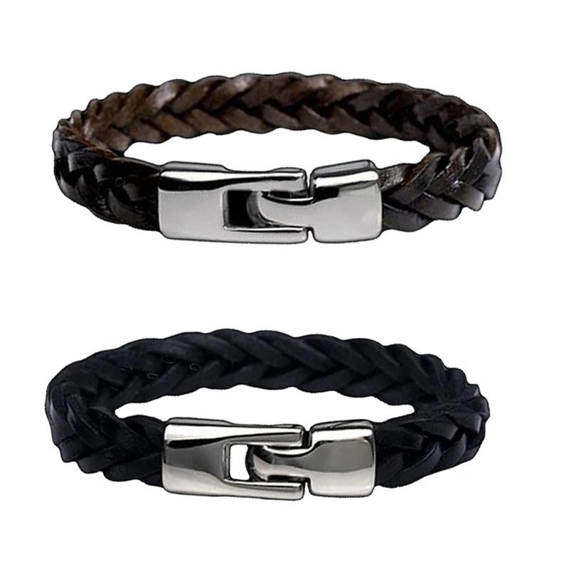 Новый мужской браслет унисекс из натуральной кожи с магнитной застежкой