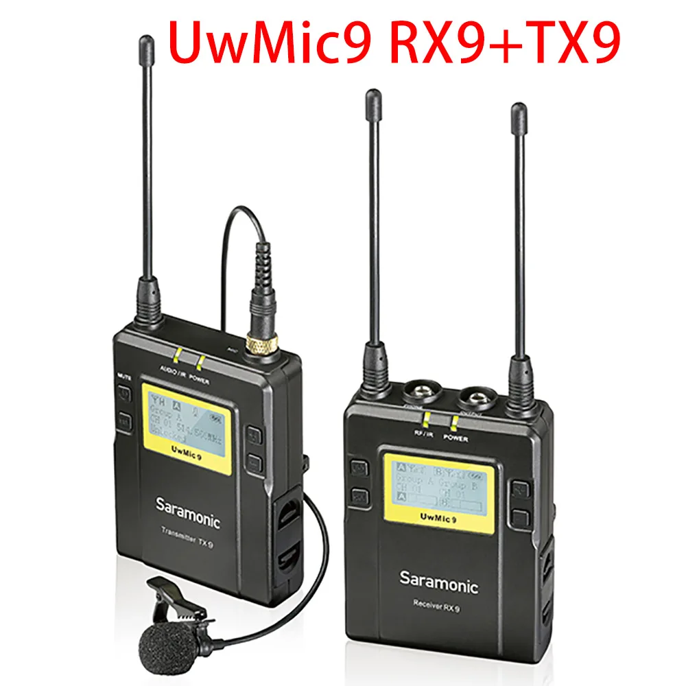 Saramonic UwMic9 беспроводной микрофон RX9 + TX9 UHF петличный для камер Canon Nikon Sony