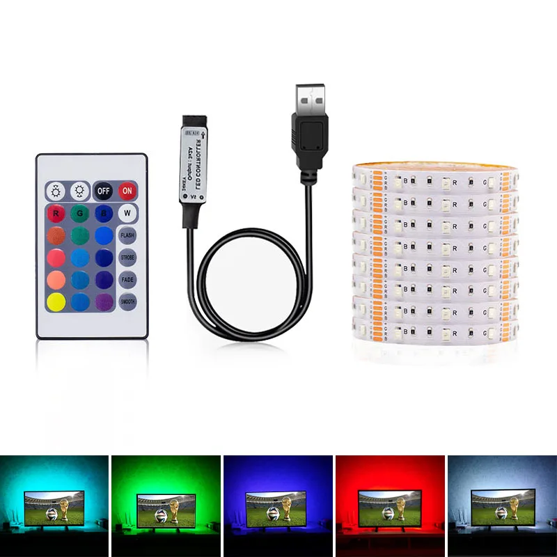 DC 5В USB светодиодный полосы SMD2835 3528 Светодиодный светильник RGB гибкий лампы 50 см 1 м
