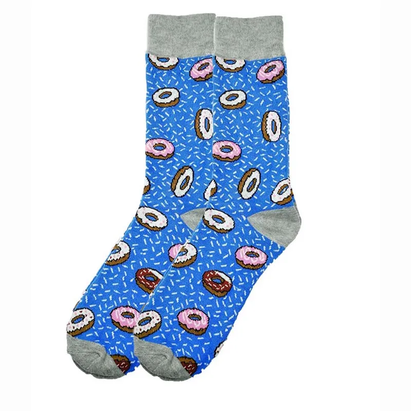 [WPLOIKJD]Creative Street Food Harajuku Socks Men Cotton Happy Weeding Funny Novelty Jacquard Pizza/Avocado Meias Sokken|Мужские носки| |