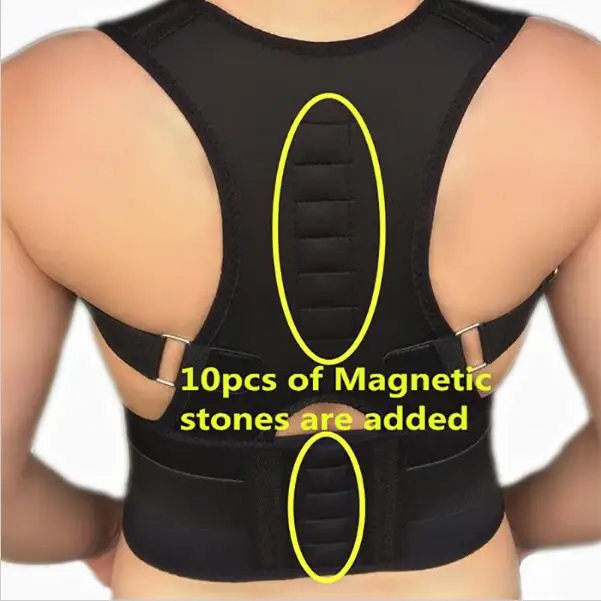 

2019 10pcs Magnets Magnetic Posture Corrector Disc Herniation Corrective Lower Back Pain Therapy Brace Shoulder Support Belt