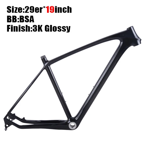 BXT T800 полностью углеродная MTB рама 29er карбоновая рама 29 дюймов рама карбоновая для горного велосипеда 142*12 или 135*9 мм велосипедная Рама - Цвет: 19 3k glossy