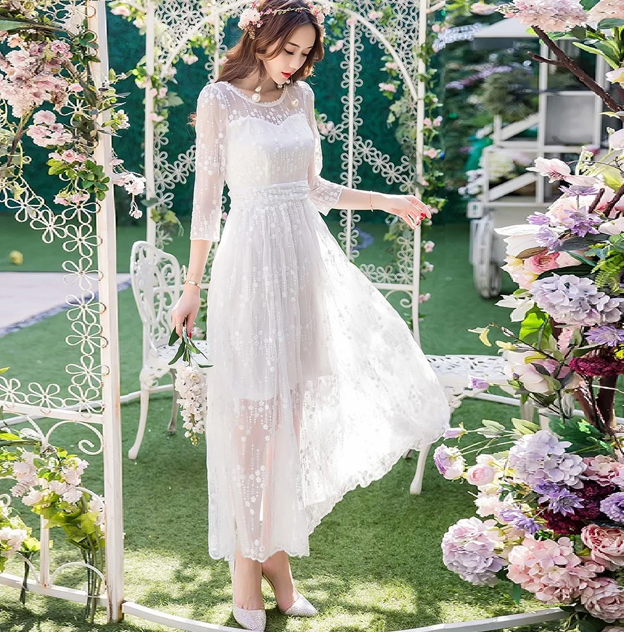 Женское длинное платье с вышивкой элегантные вечерние платья размера плюс