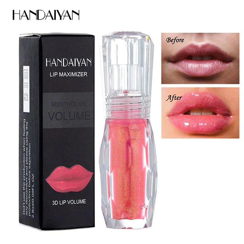 1 шт. жидкая губная помада для губ пухлый блеск ментоловое масло уточняйте линии