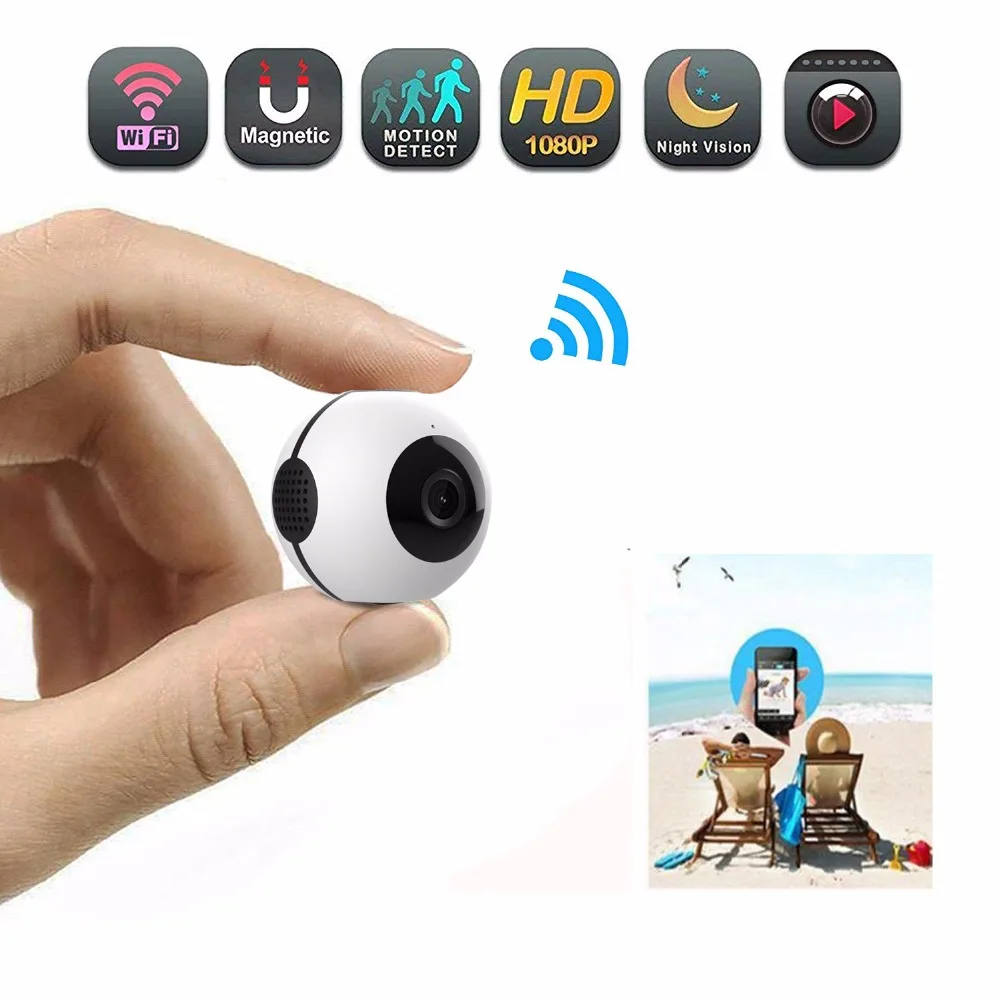 Wi Fi мини камера 1080P беспроводная невидимая ночная версия видеокамера микро