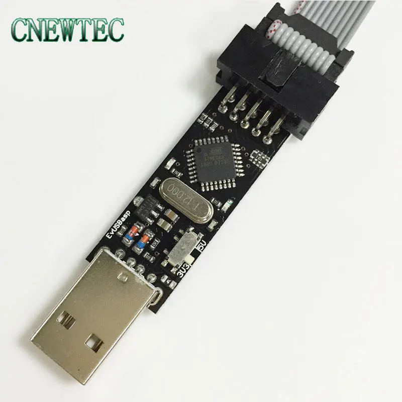 USBasp USB ISP 3.3V / 5V AVR Programmer ATMEGA8 ATMEGA128 New +10PIN Wire Support Win7 64Bit | Электронные компоненты и