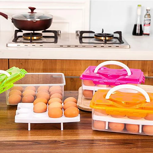 Двухслойный 24 Сетчатый Контейнер для яиц держатель хранения еды Органайзер
