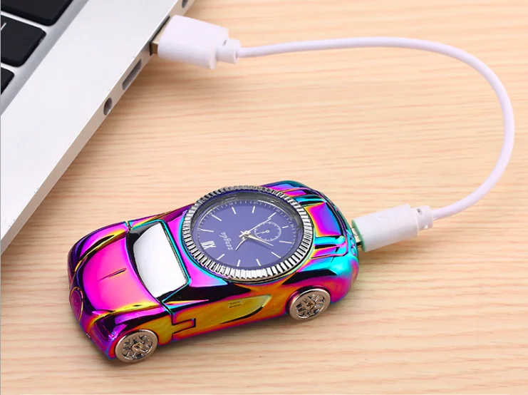 Новое поступление USB Электронная зарядка Зажигалка часы спортивный автомобиль
