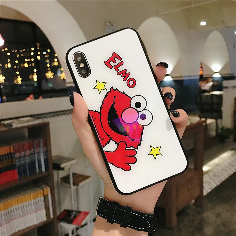 Iphone XR tide cartoon tempered glass mobile phone case iPhone 6s protective cover popular pattern iphpne 7 8 plus |