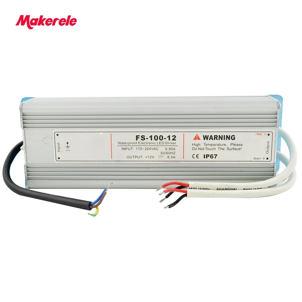 IP65 LED водонепроницаемый 100 Вт 5 в 12 В 15 24 48 SMPS Импульсный источник питания Драйвер