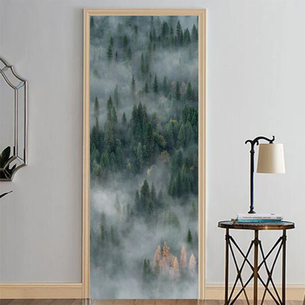 Forest In Fog Mural Sickers Door Sticker Wallpaper Decals Home Decoration Sep027139 | Дом и сад