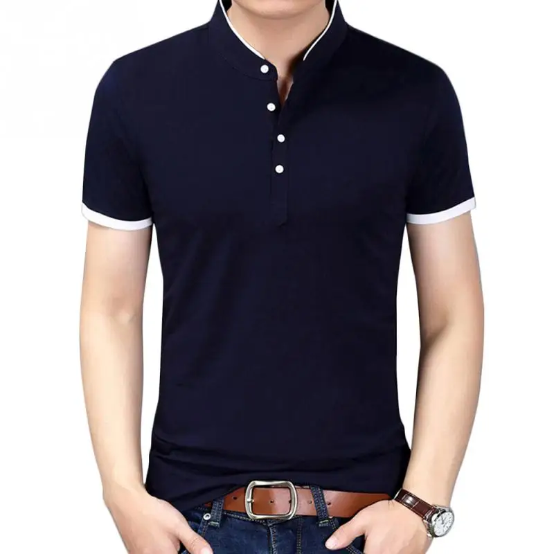 Летние Для мужчин модная футболка одноцветное Цвет Slim Fit короткий рукав Футболка