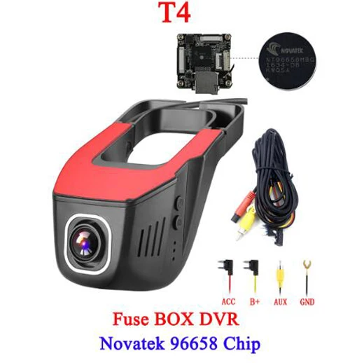 T4 WHEXUNE Novatek 96658 sony IMX323 Автомобильный видеорегистратор камера Wifi Dash Cam FHD 1080P Мини-видеорегистратор с двумя объективами 170 градусов ночного видения - Название цвета: T4